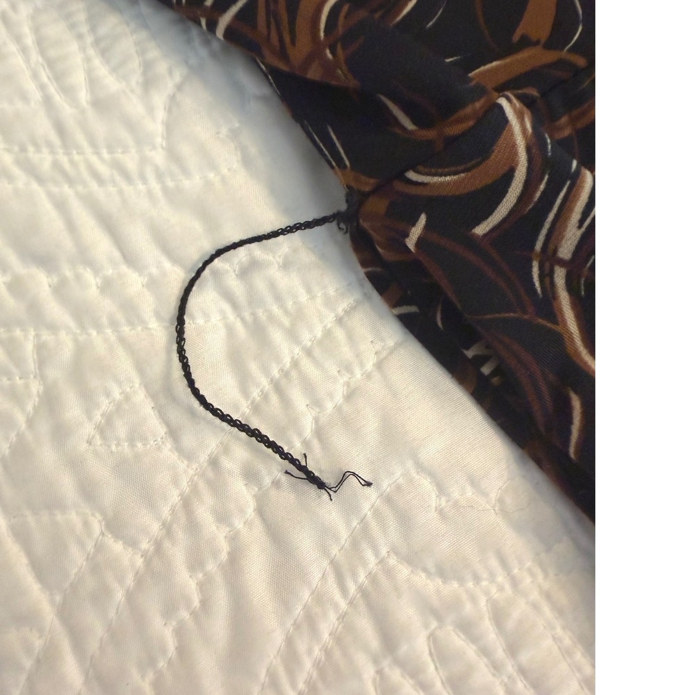 Chicos Travelers Dress‎ Womens Size 1 Brown Black Abstract Circle Wrap Midi - Picture 8 of 10